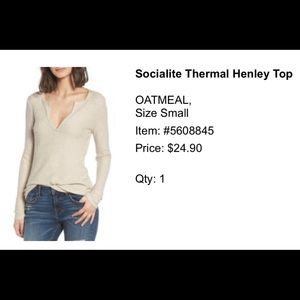 Socialite Thermal Henley Shirt Tan Beige